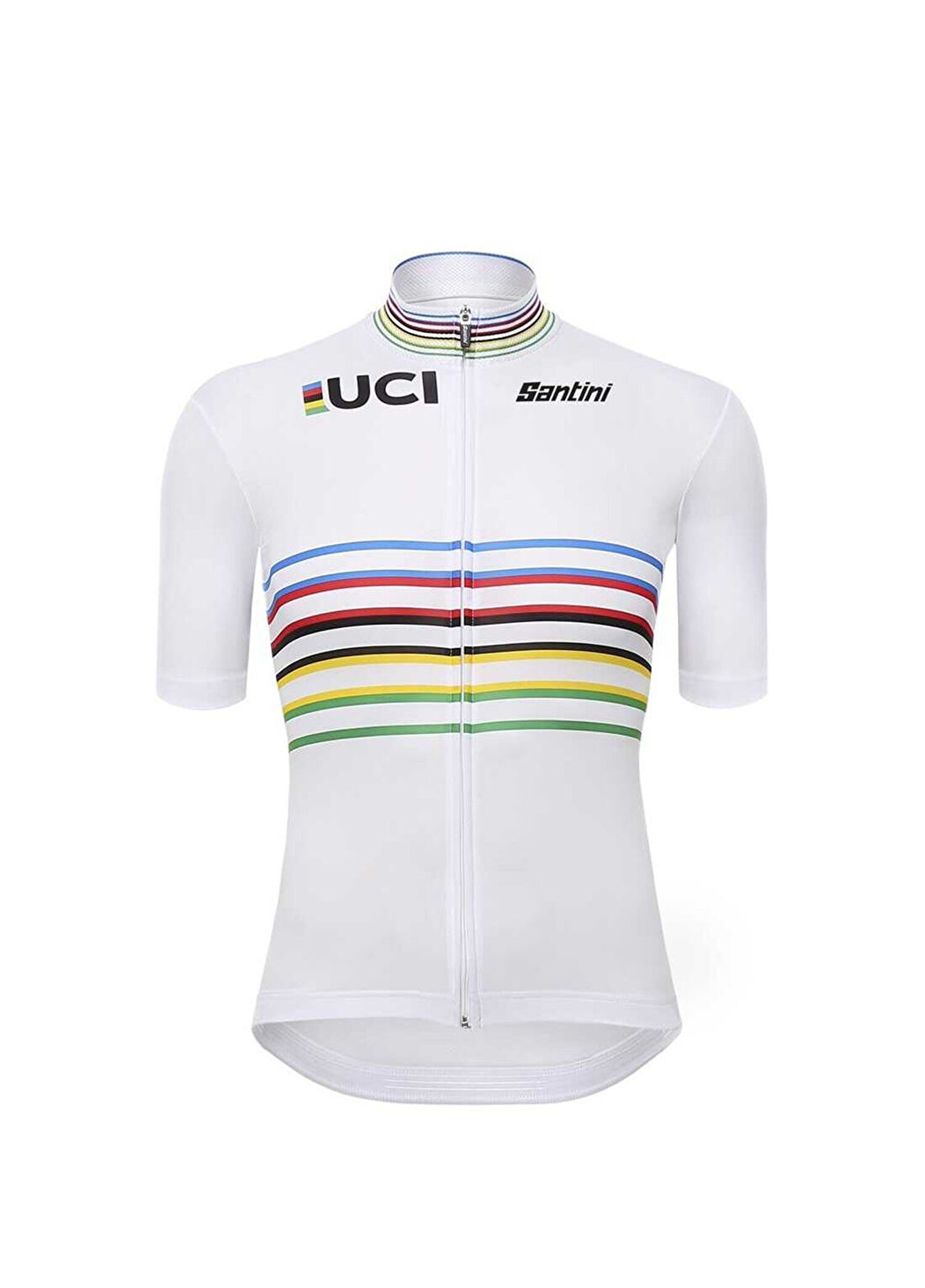 Santini UCI Master Beyaz Kısa Kollu Unisex Bisiklet Forması
