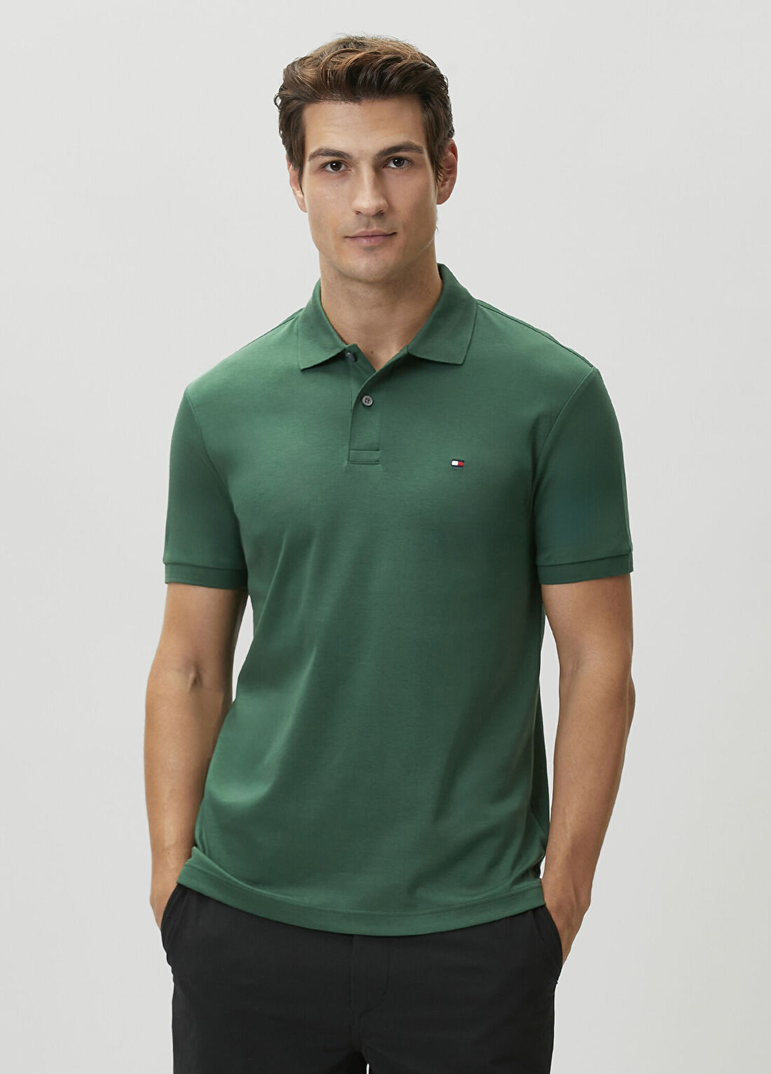 Tommy Hilfiger Regular Fit Haki Polo T-shirt