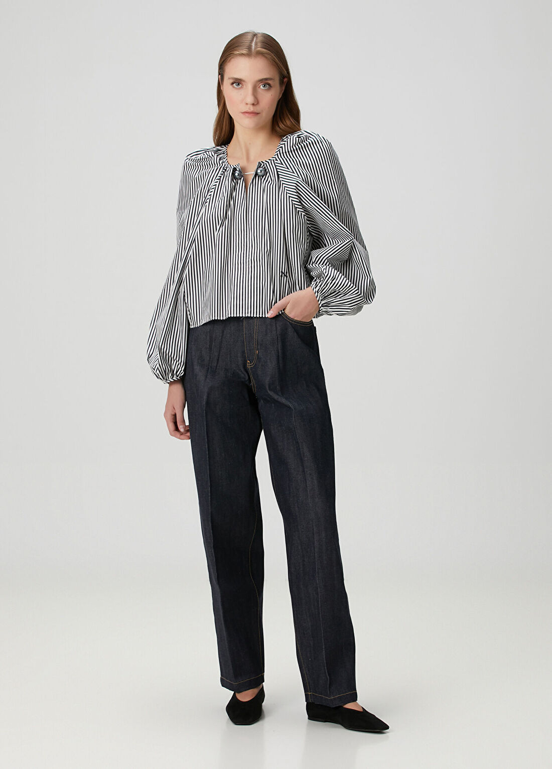 Nackiye Borrowed Koyu Mavi Jean Pantolon
