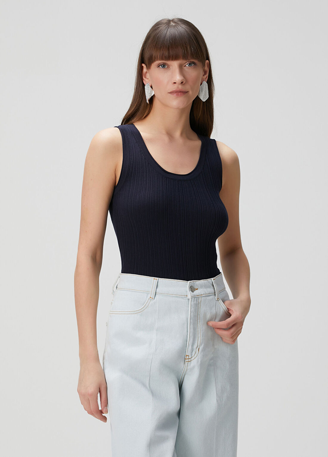 Nackiye Skintight Koyu Mavi Atlet