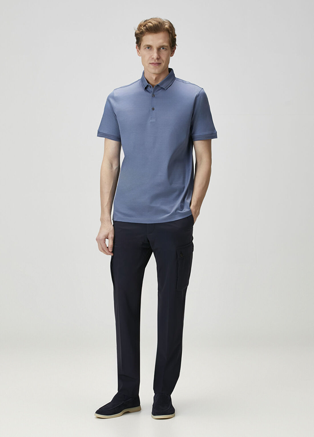 Corneliani Mavi Polo Yaka Triko görsel 2