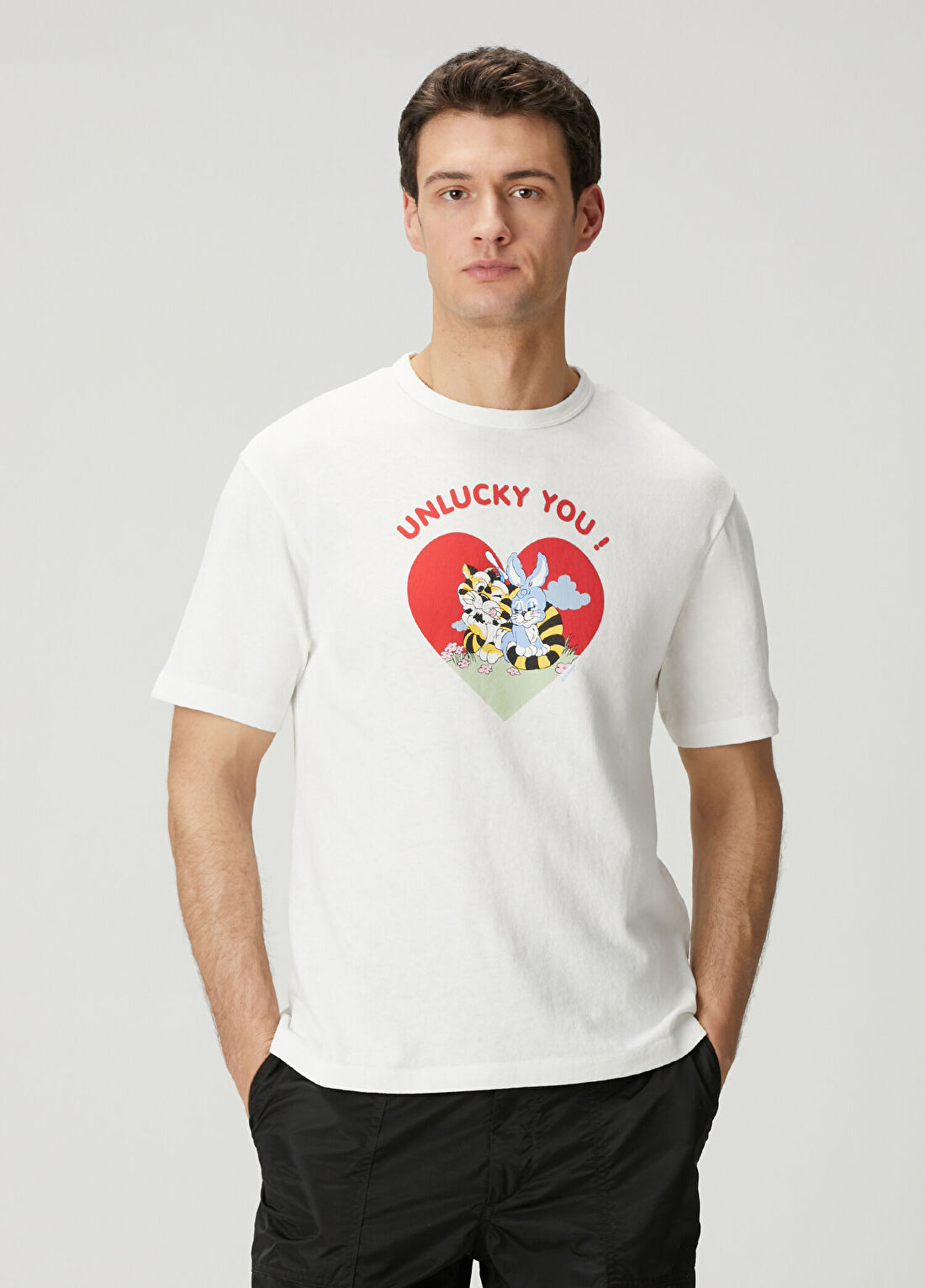 Kenzo Cartoon Kırık Beyaz Classic T-shirt