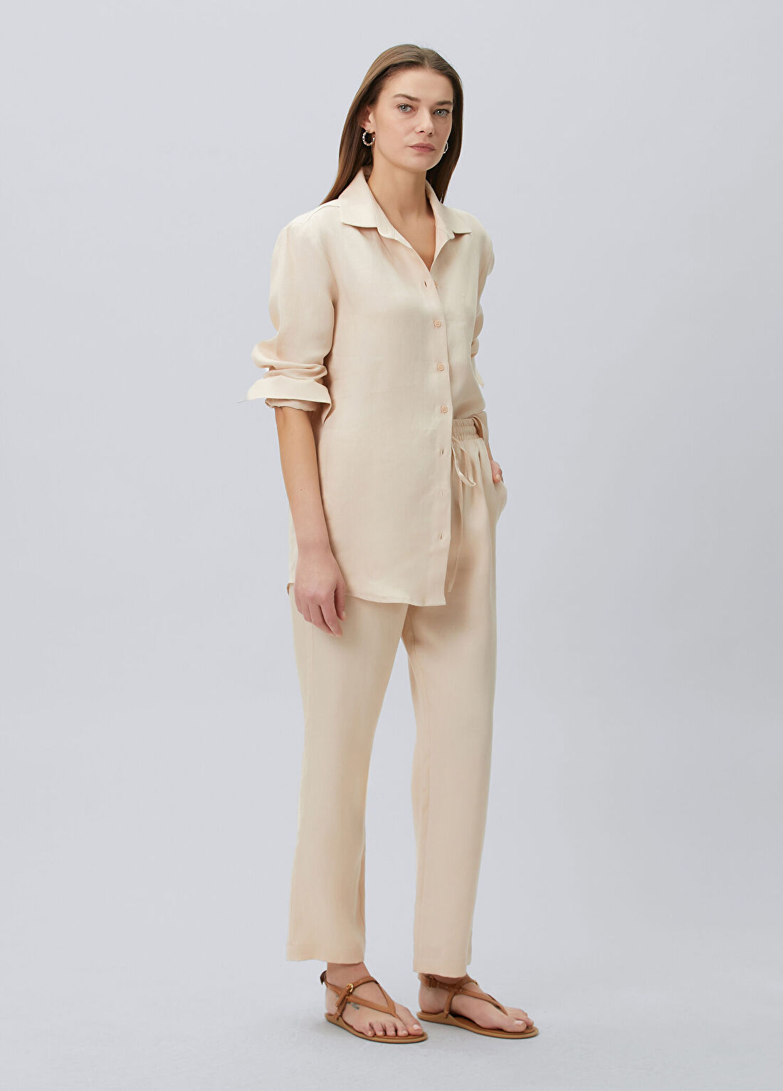 Beymen Collection Taş Keten Gömlek görsel 3