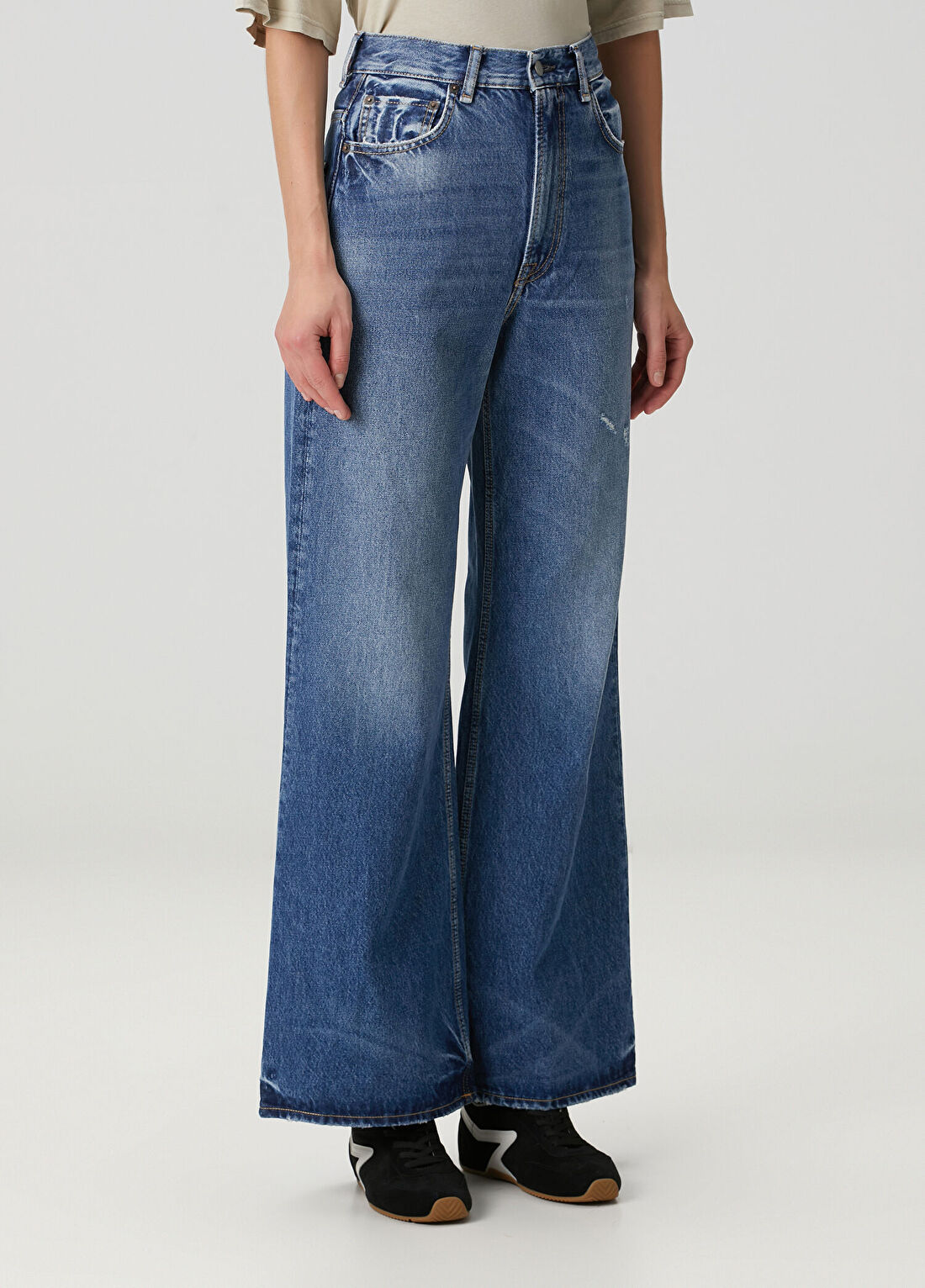 Acne Studios Regular Fit Mavi Jean Pantolon görsel 2