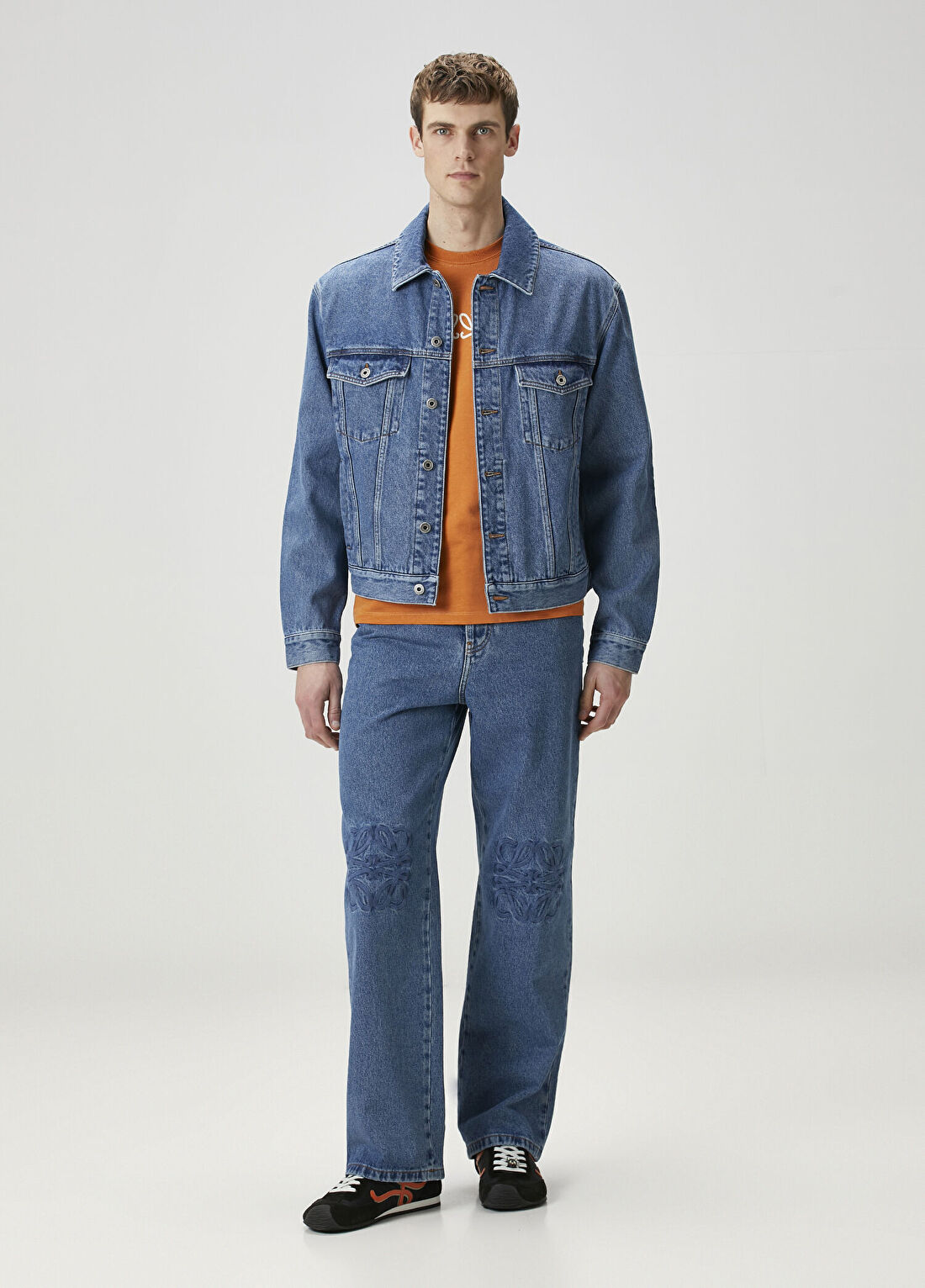Loewe Anagram Mavi Logo Nakışlı Denim Ceket görsel 2