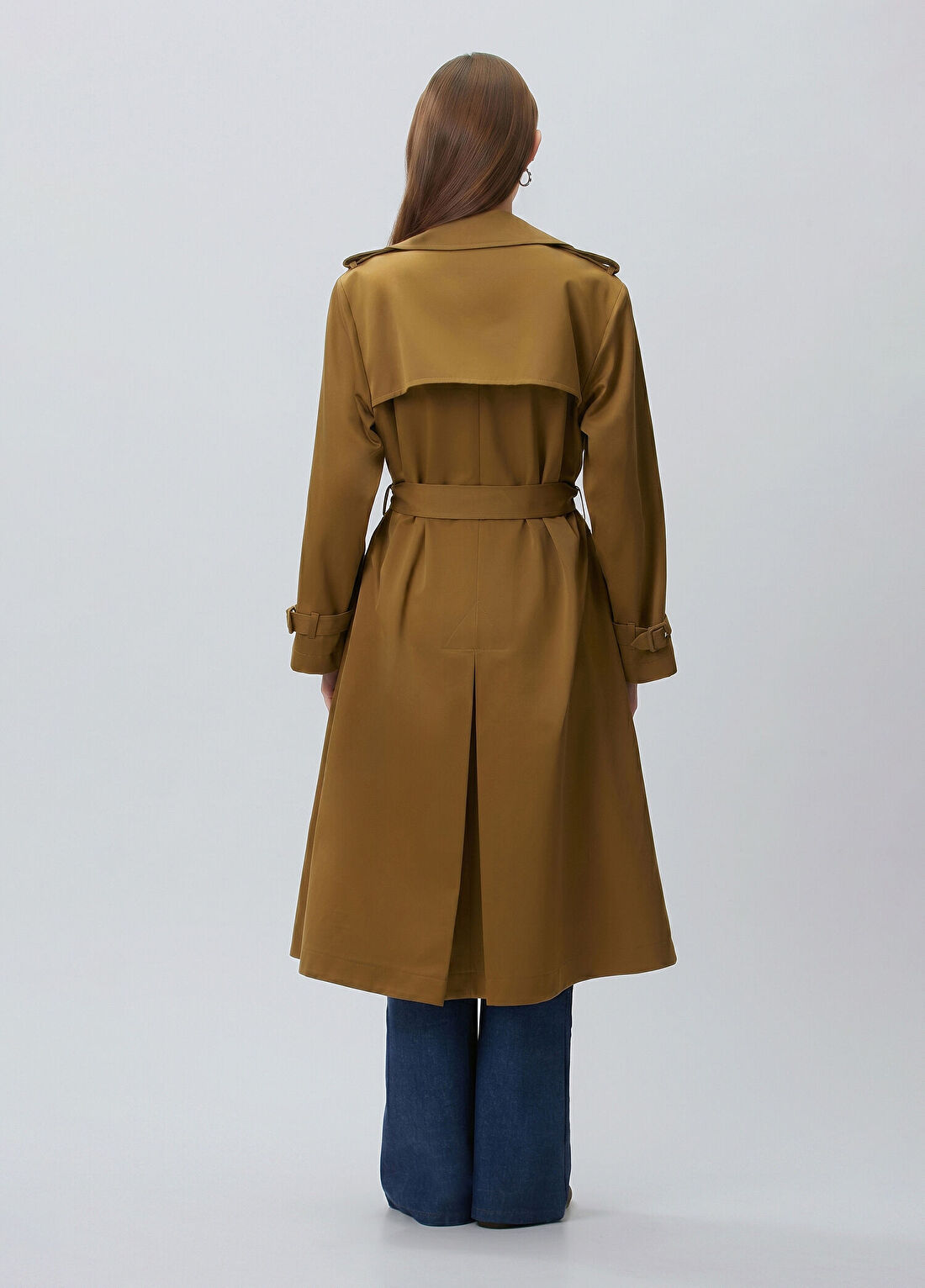 Beymen Collection Haki Rüzgarlık Detaylı Kruvaze Pardösü görsel 3