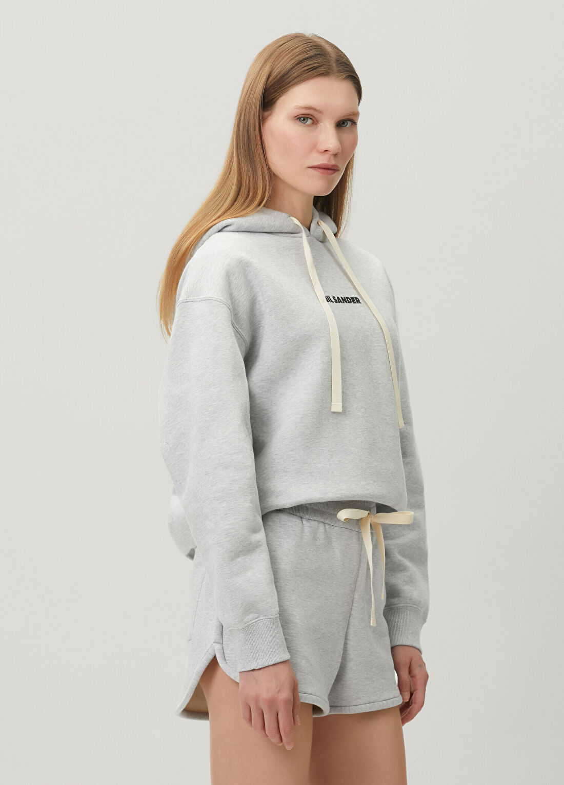 Jil Sander Gri Kapüşonlu Sweatshirt görsel 3