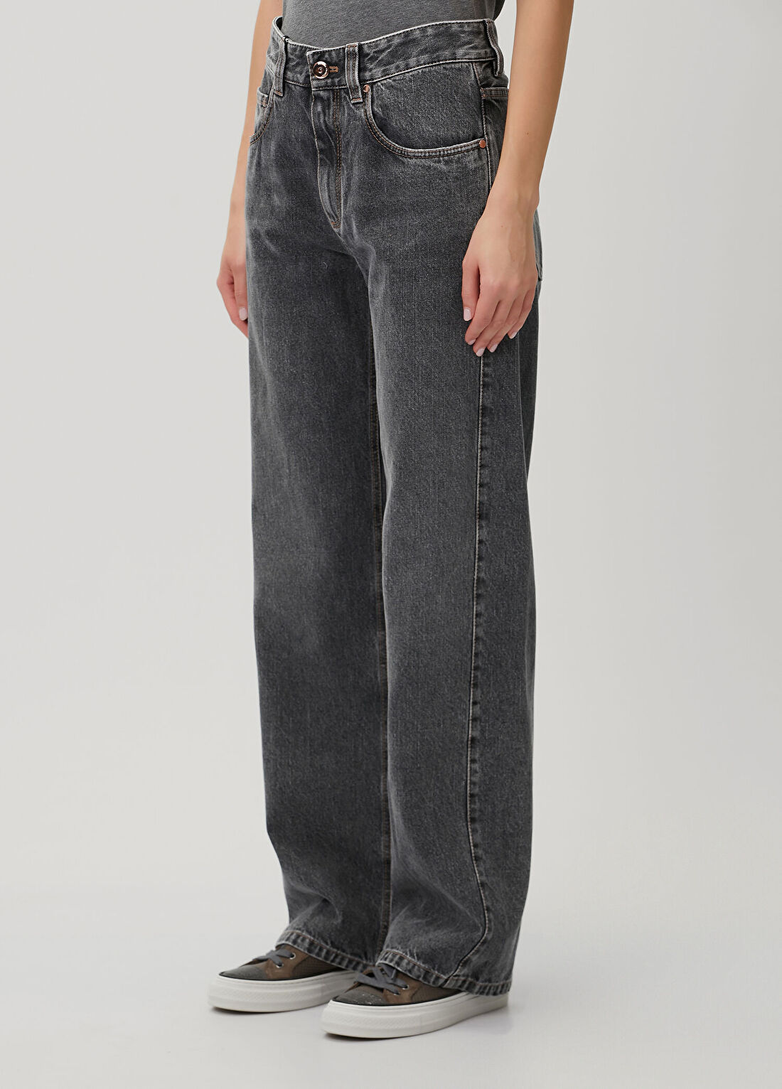Brunello Cucinelli Koyu Gri Jean Pantolon görsel 2