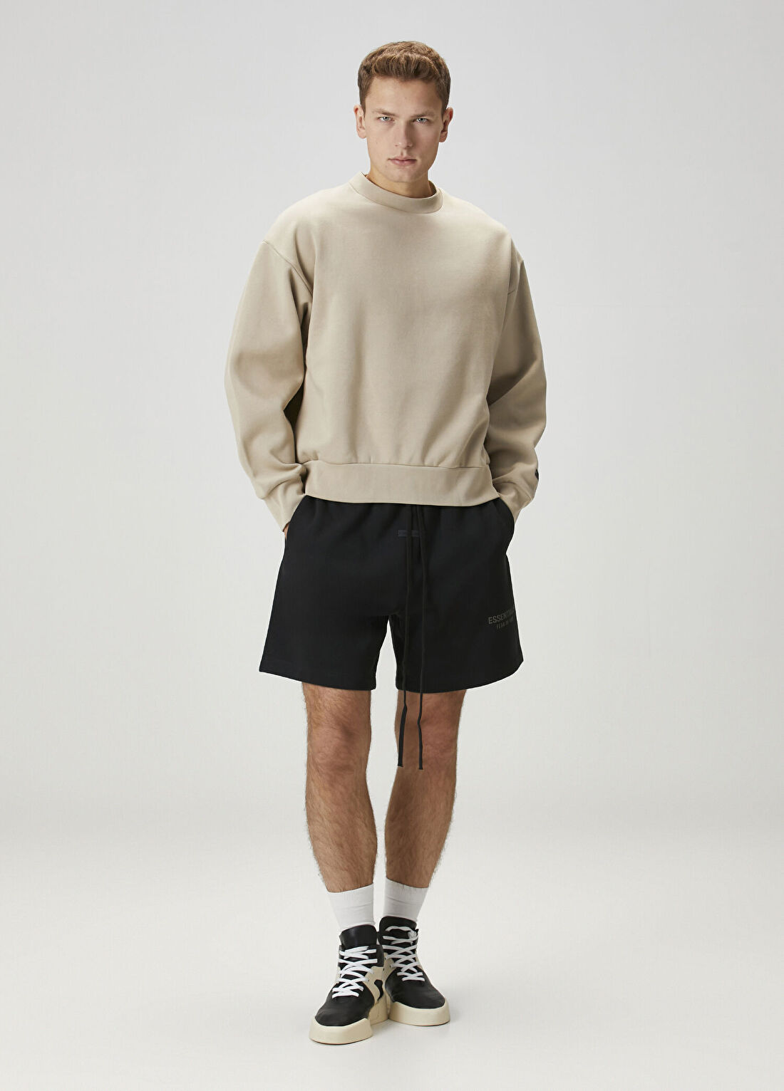 Fear Of God Essentials Classic Kahverengi Fleece Sweatshirt görsel 2