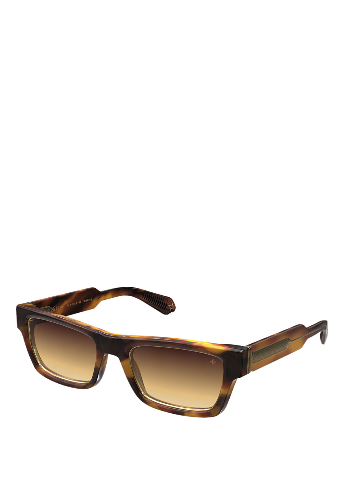 Philippe V. N29 Leopar Kahverengi Asetat Unisex Güneş Gözlüğü görsel 4