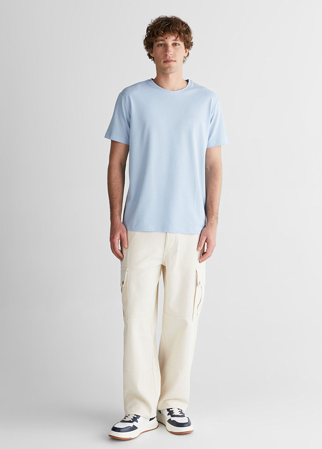 Gant Mavi Baskılı Kısa Kollu Erkek T-Shirt görsel 3