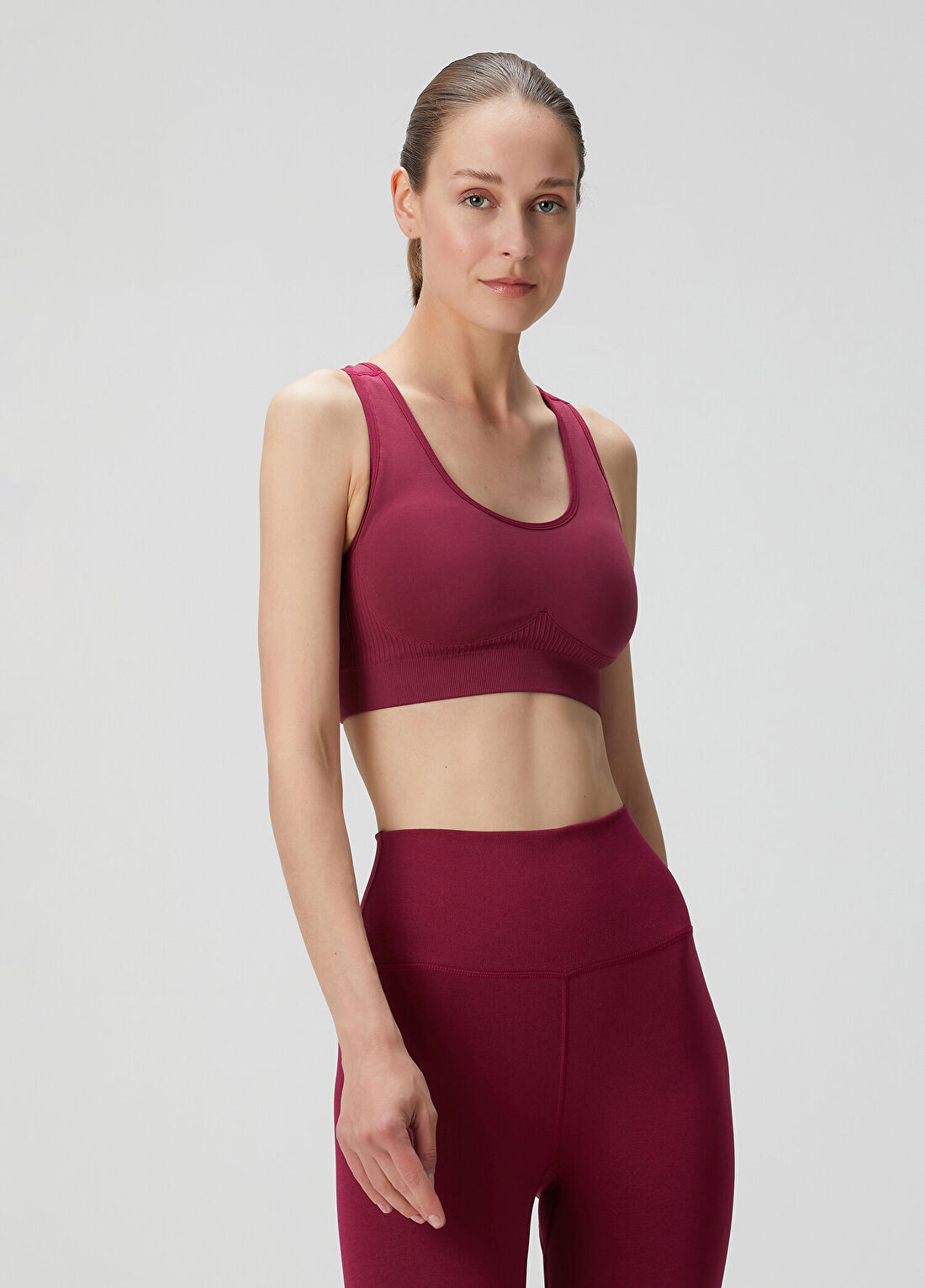 Glo Studio Aria Seamless Bordeaux Kadın Bra Spor Sütyeni görsel 3