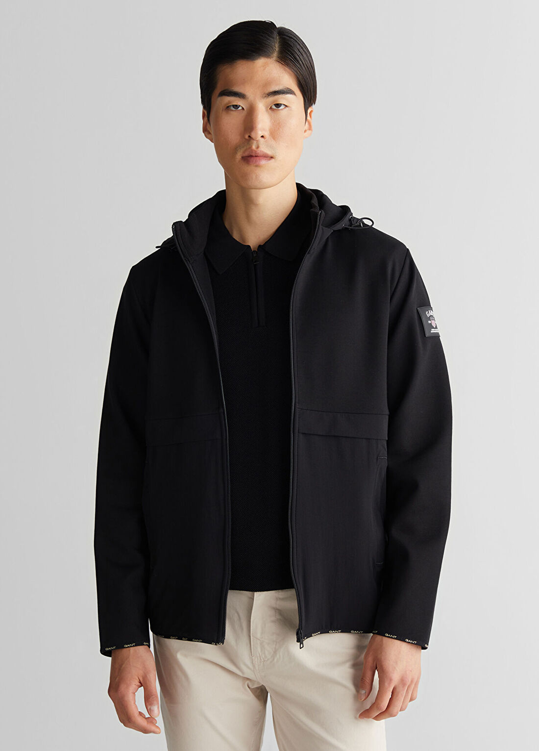 Gant Siyah Regular Fit Kapüşonlu Uzun Kollu Erkek Sweatshirt