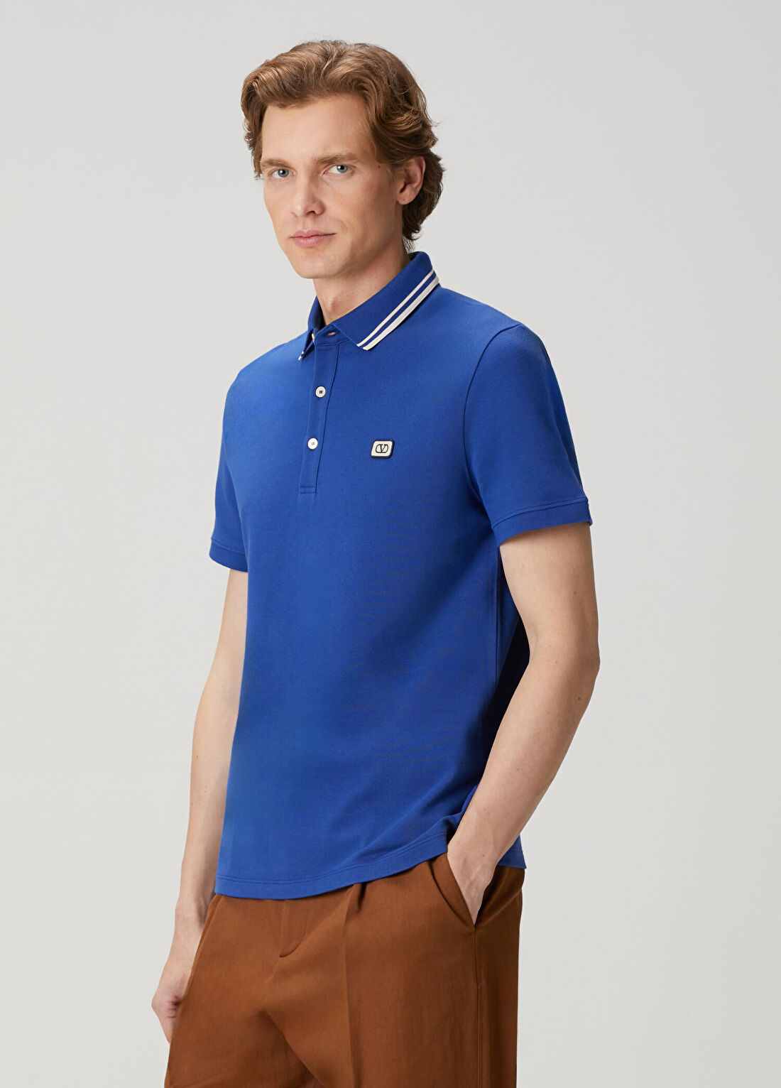 Valentino Mavi Polo Yaka T-shirt görsel 3