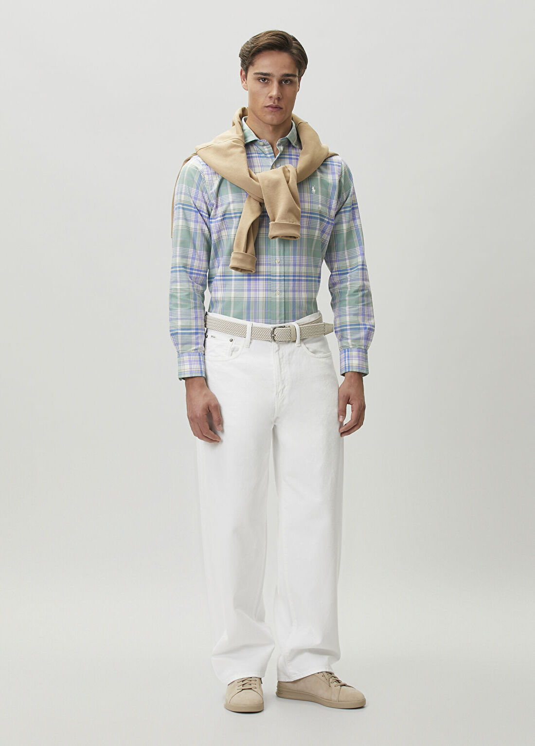 Polo Ralph Lauren Custom Fit Yeşil Ekoseli Classic Oxford Gömlek görsel 2