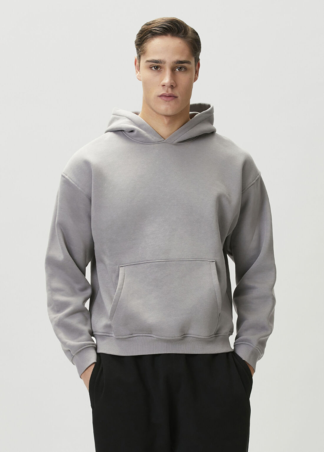 Skims Relaxed Gri Kapüşonlu Sweatshirt