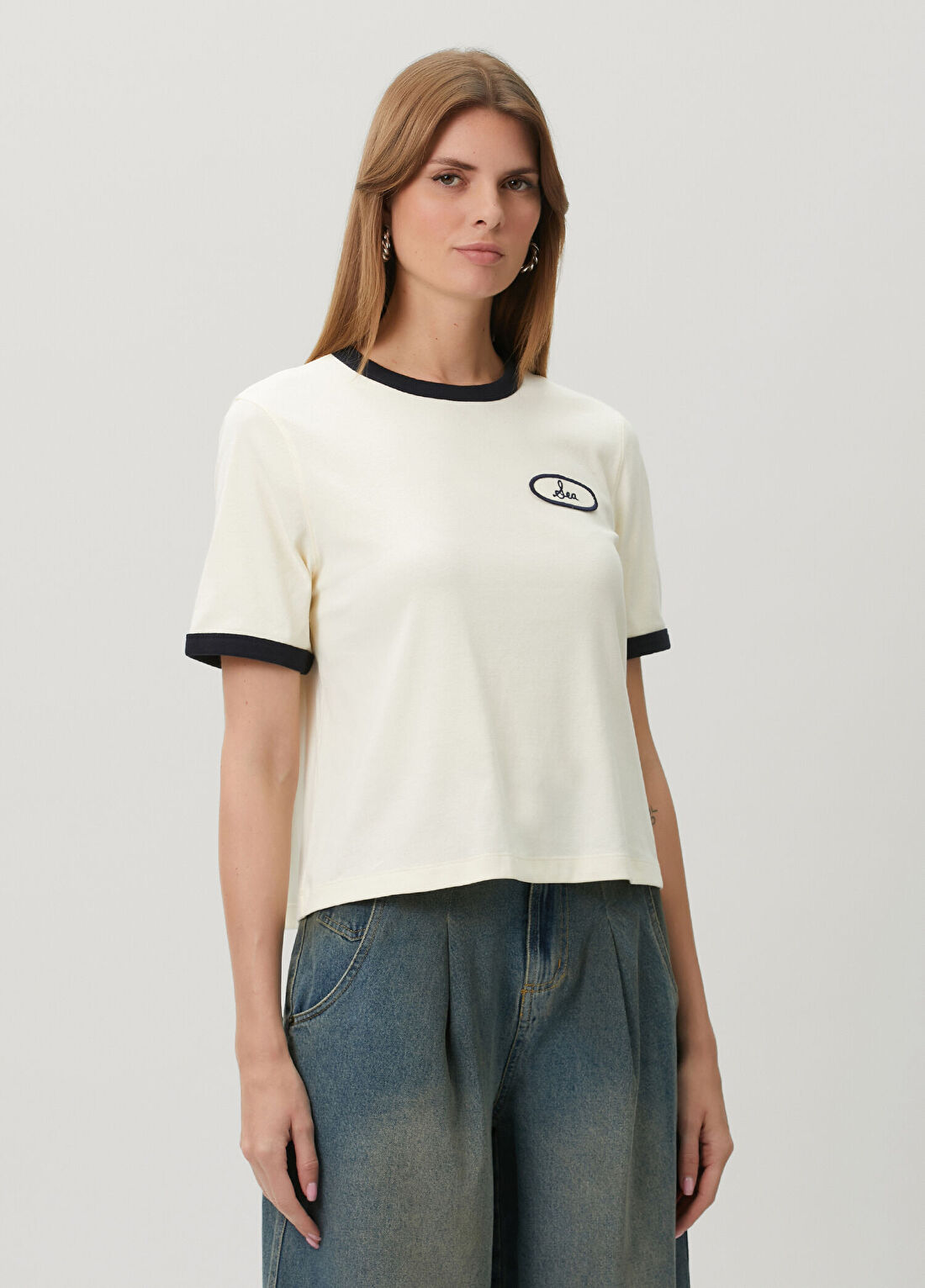 Sea Hester Solid Ringer Beyaz T-shirt