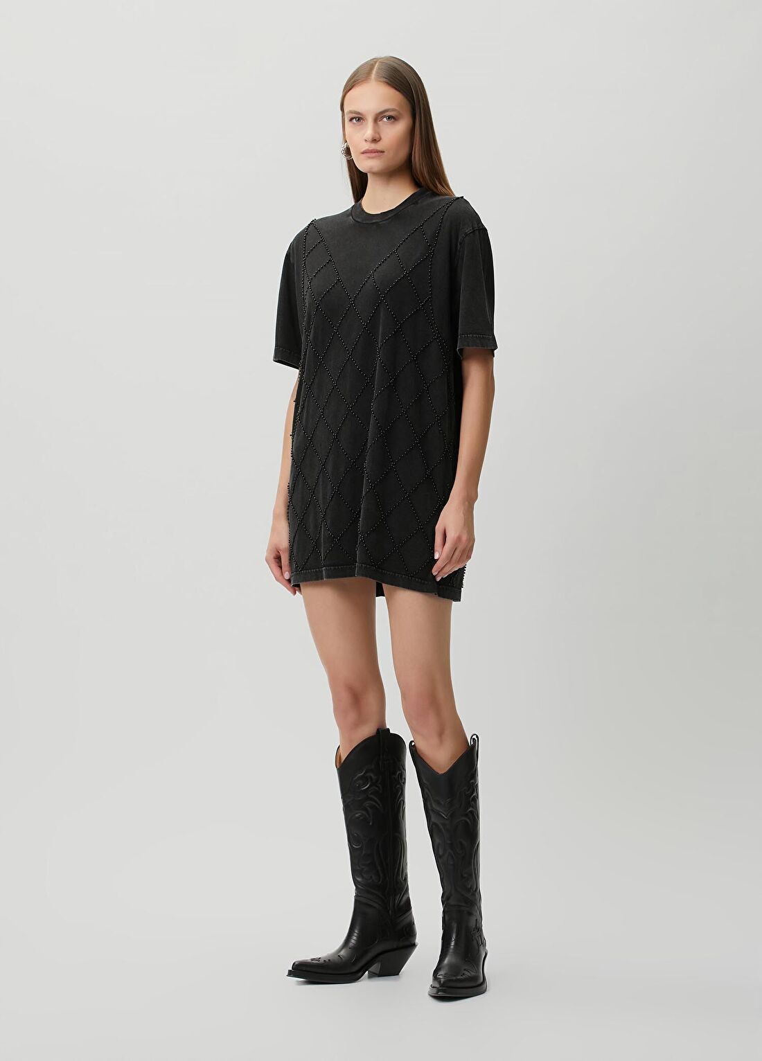 AllSaints Darcy Siyah Mini Elbise