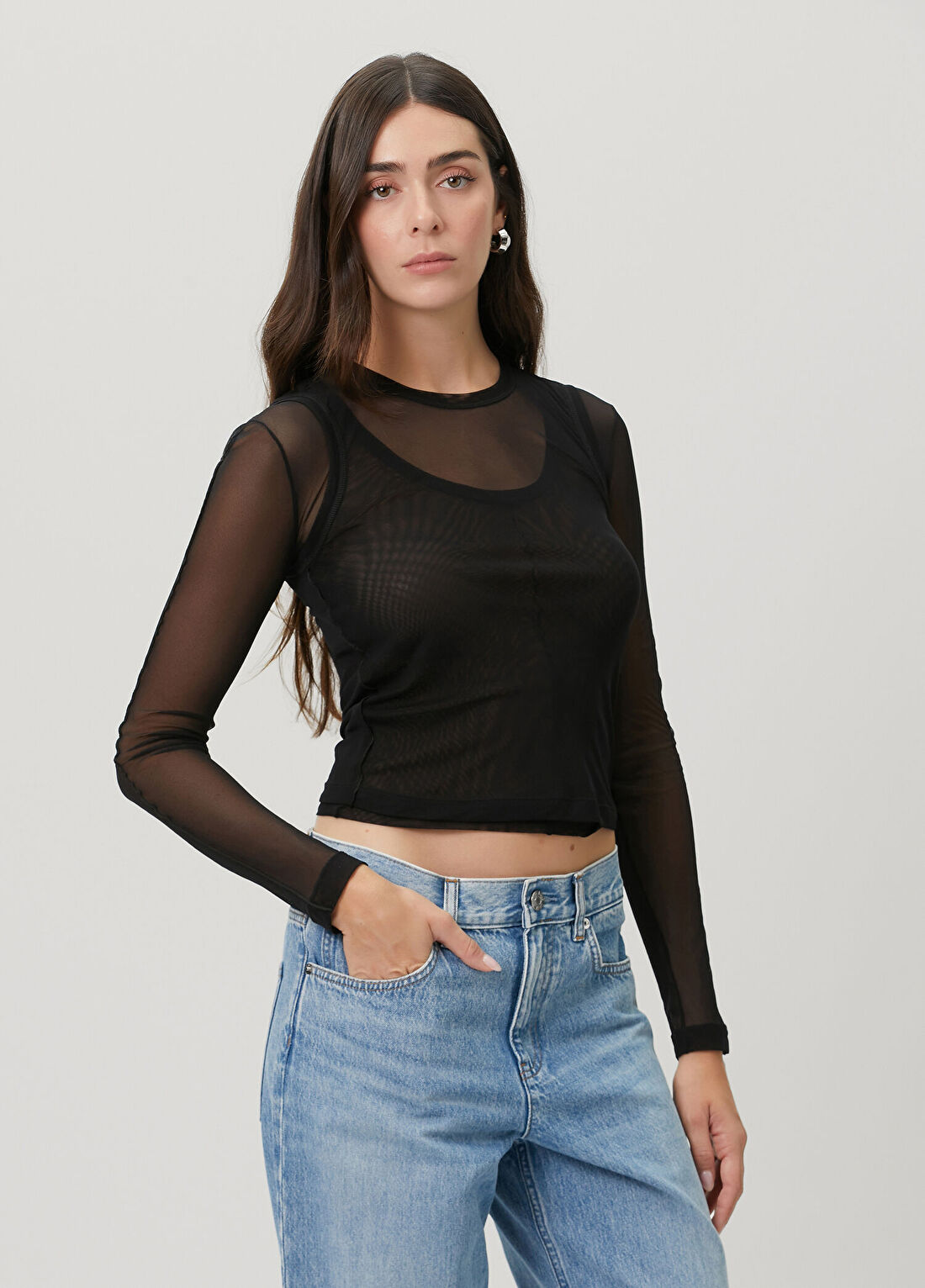 Helmut Lang Siyah Katmanlı Bluz görsel 3