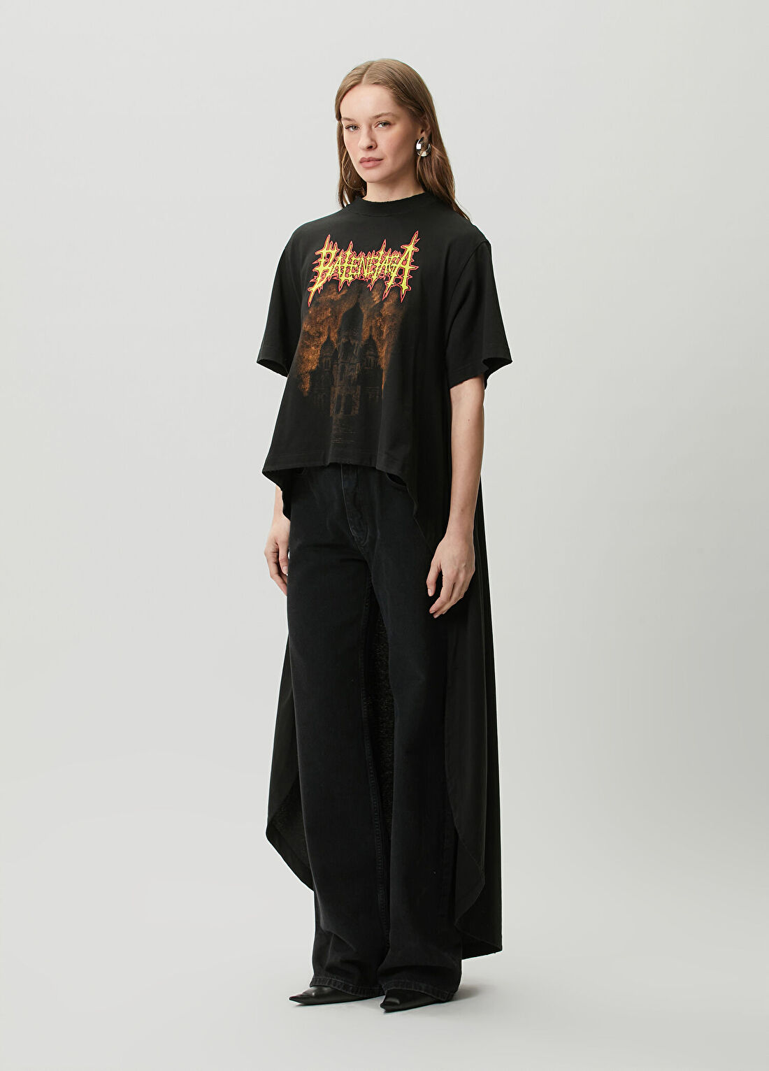 Balenciaga Siyah Logolu T-shirt