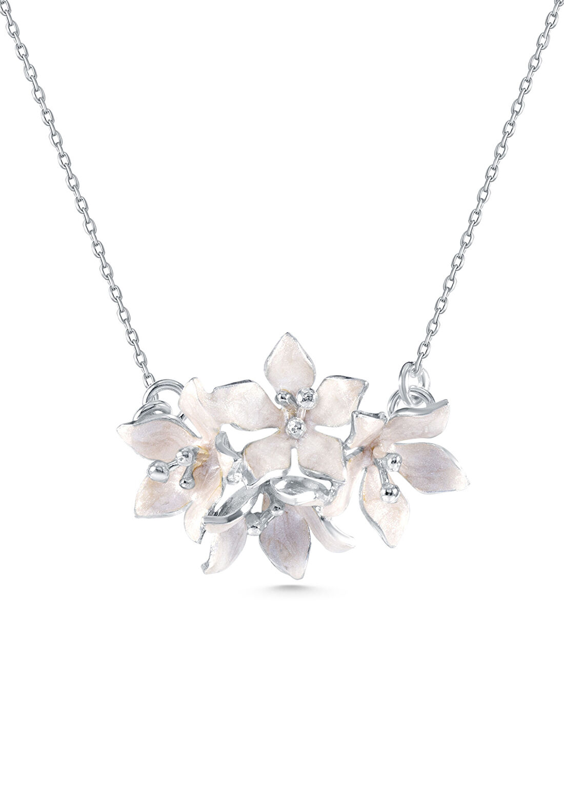 Ezra Baghaki Jewellery Yaseminler 925 Ayar Gümüş Kadın Kolye