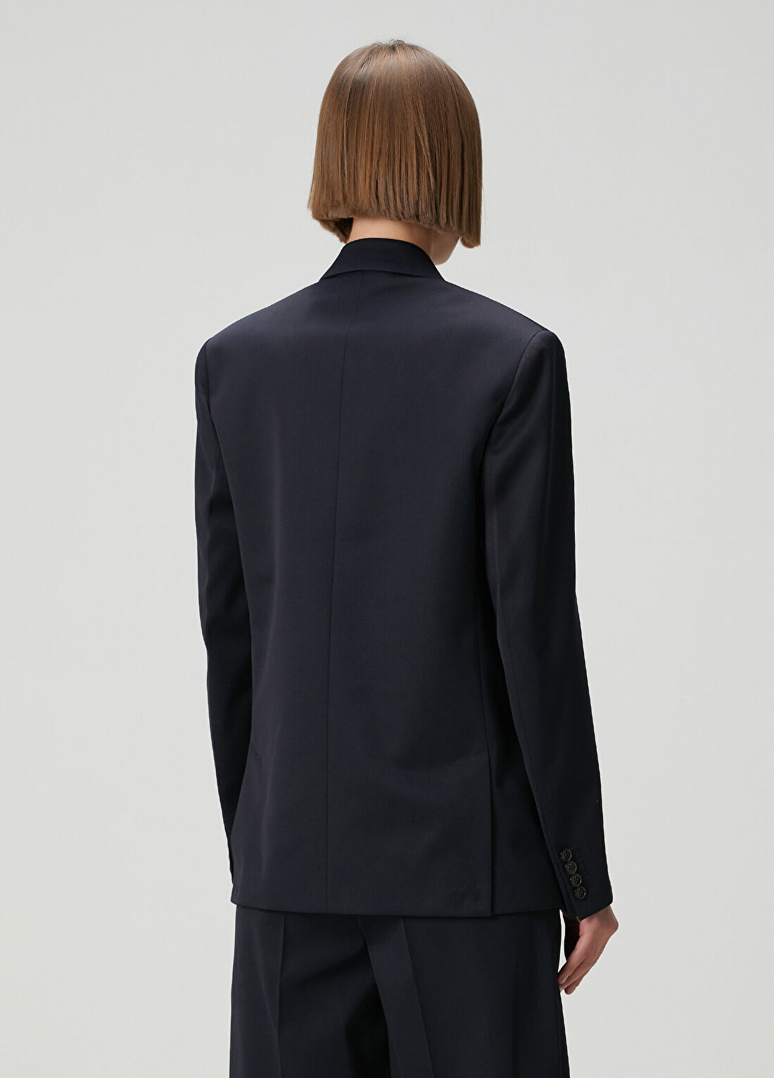 Victoria Beckham Lacivert Yün Kruvaze Blazer görsel 4