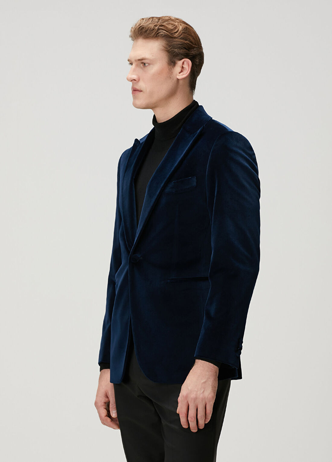 Beymen Collection Lacivert Kadife Smokin Ceketi görsel 4