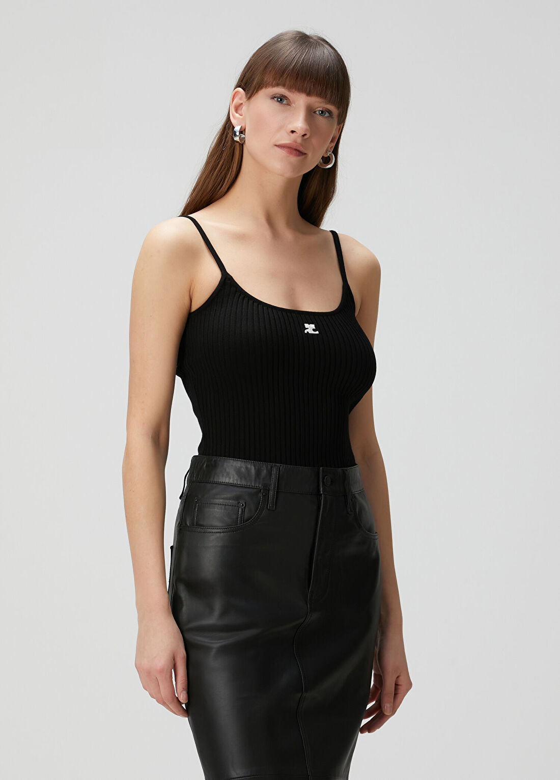 Courreges Siyah Ribli Triko Atlet