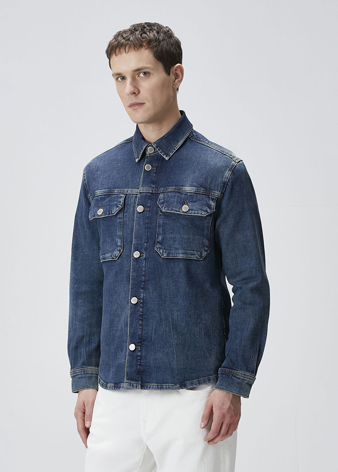 Network Mavi Denim Gömlek görsel 4