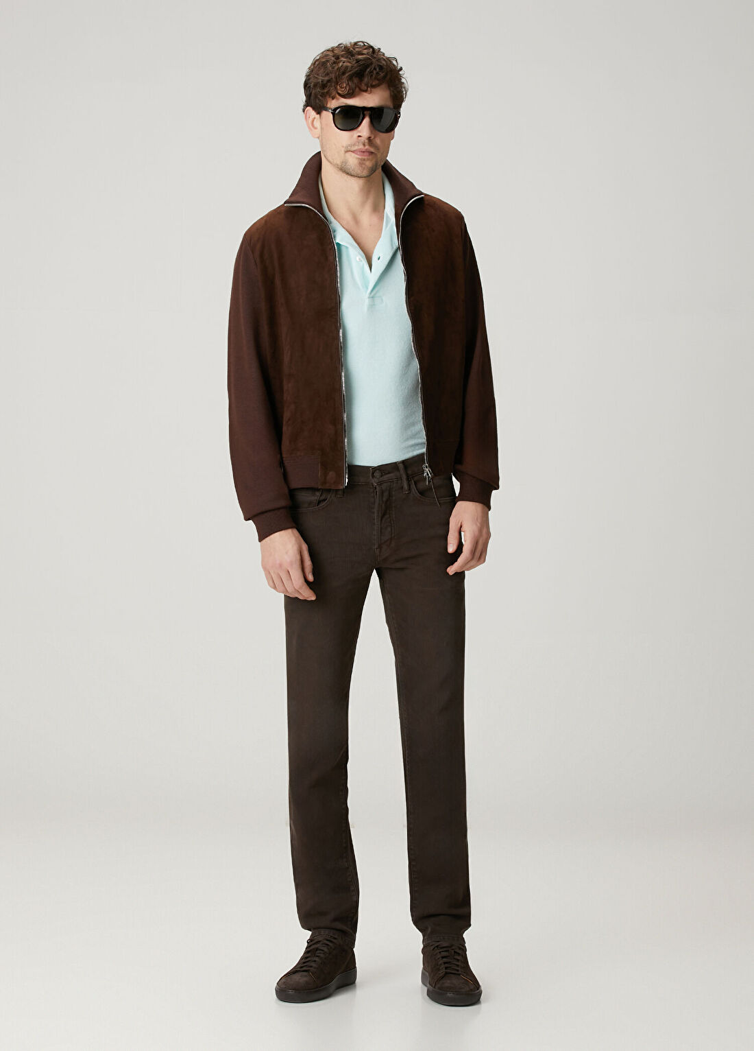Tom Ford Mavi Polo Yaka Towelling T-shirt görsel 2
