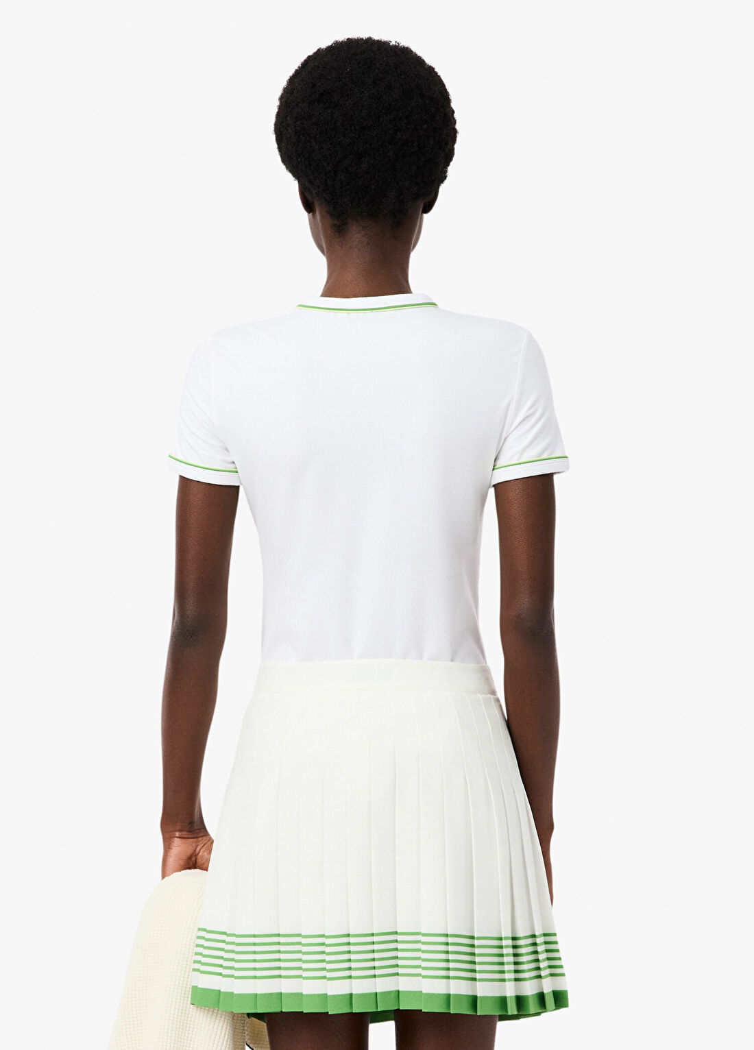 Lacoste Beyaz Bisiklet Yaka Slim Fit Kısa Kollu Kadın T-Shirt görsel 3