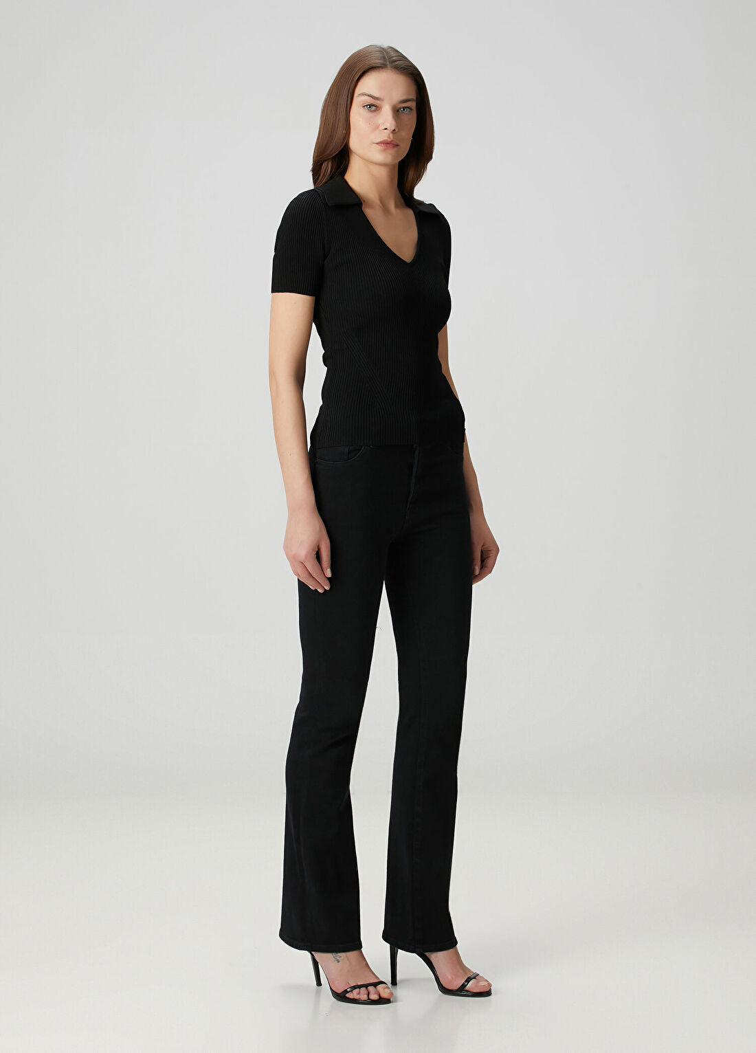 Guess Yarn Siyah Polo Triko görsel 2