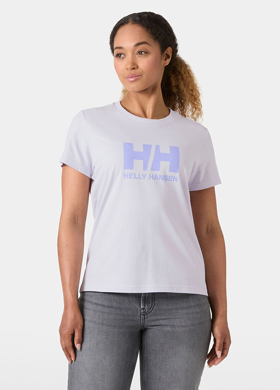 Helly Hansen W HH Logo 3.0 Purple Reflections Pamuklu Kısa Kollu Kadın T-Shirt