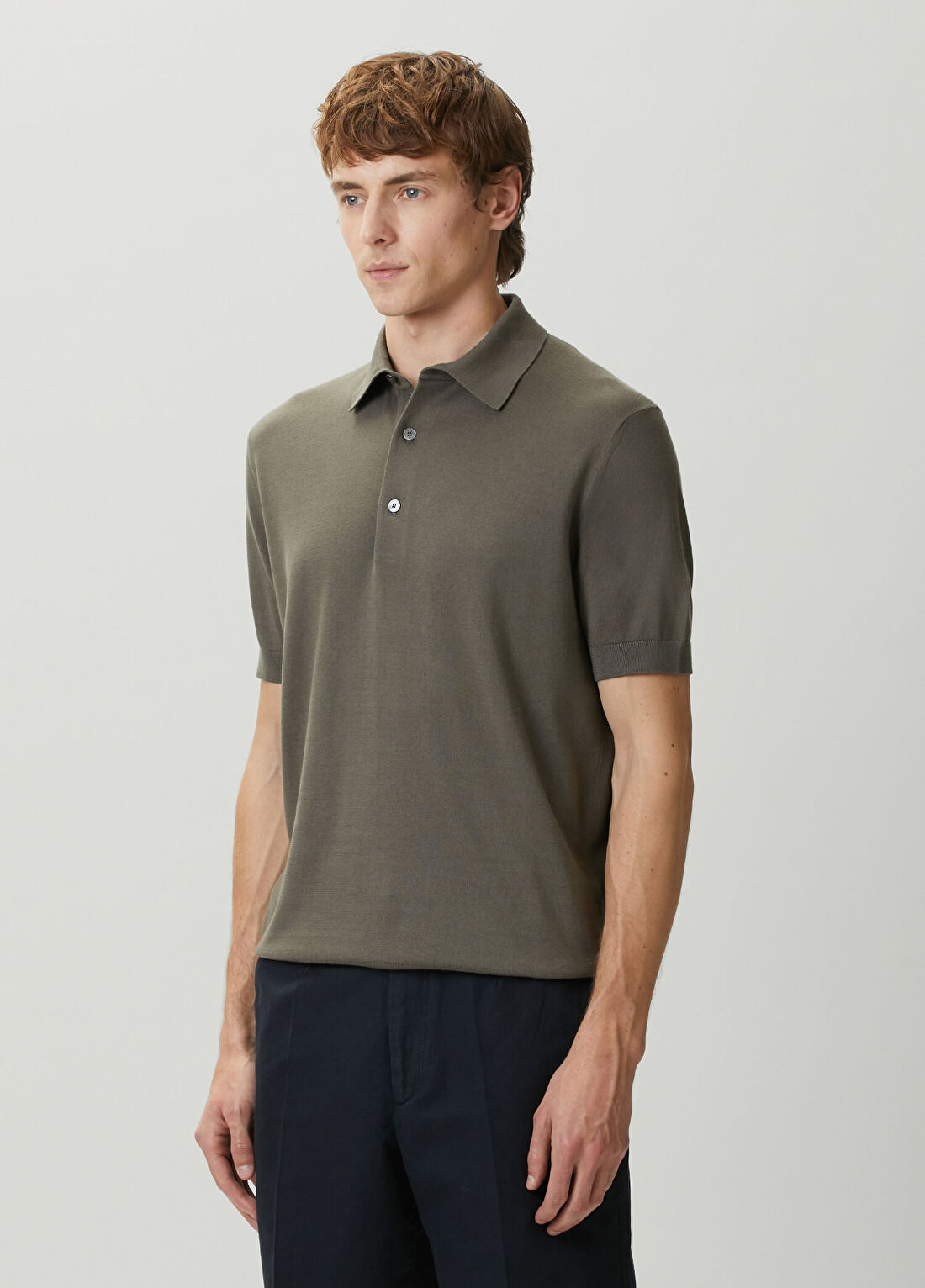 Zegna Kahverengi Polo Yaka T-shirt görsel 3