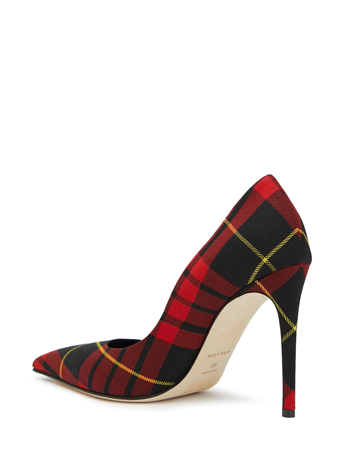 McQueen Kırmızı Ekose Desenli Stiletto görsel 3