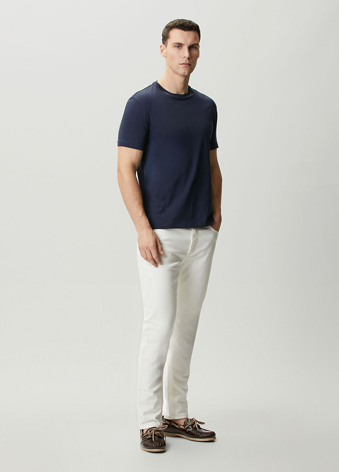 Ralph Lauren Purple Label Lacivert Logo Nakışlı T-shirt görsel 2