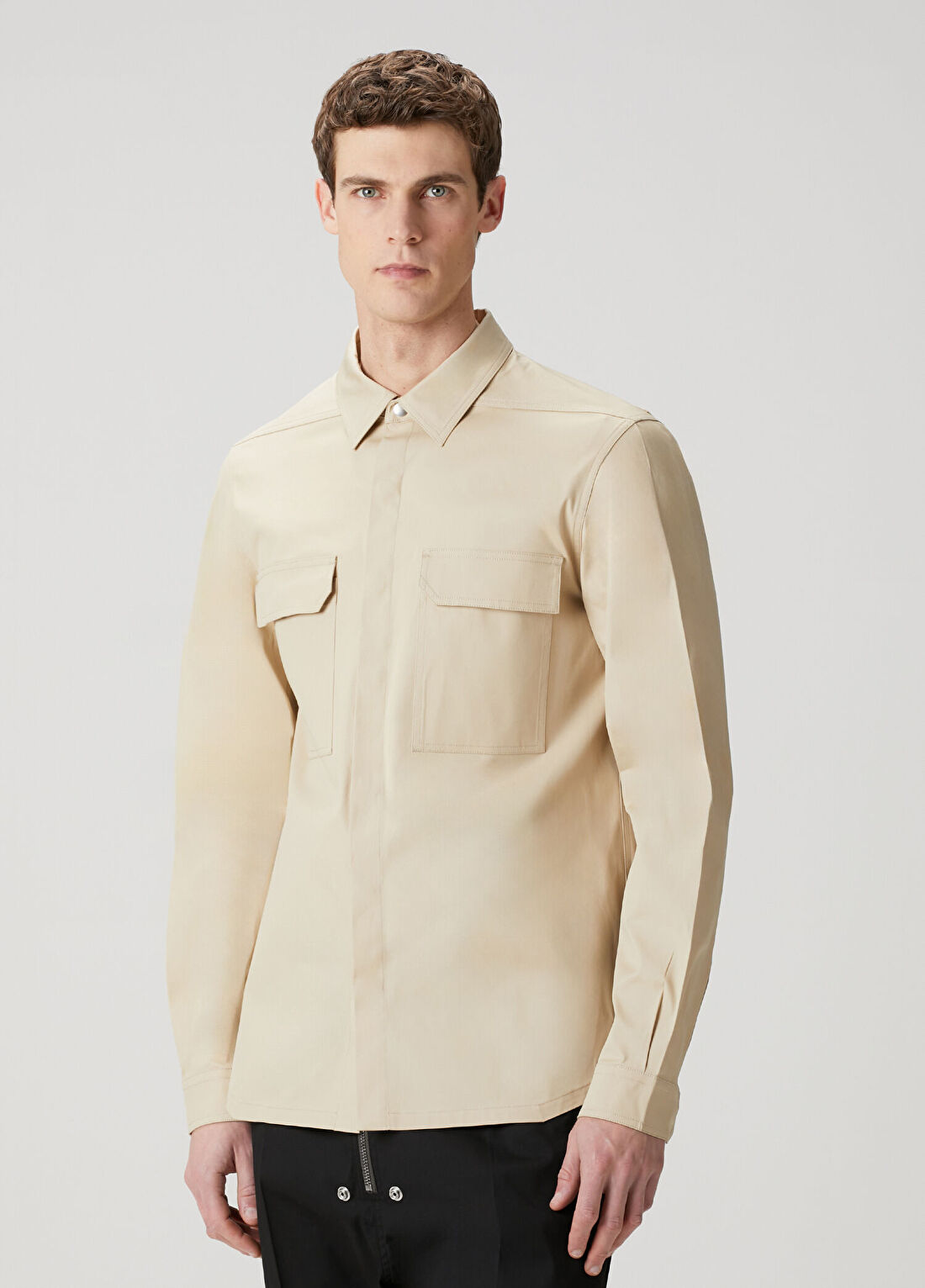 Rick Owens Kırık Beyaz Dış Gömlek görsel 3