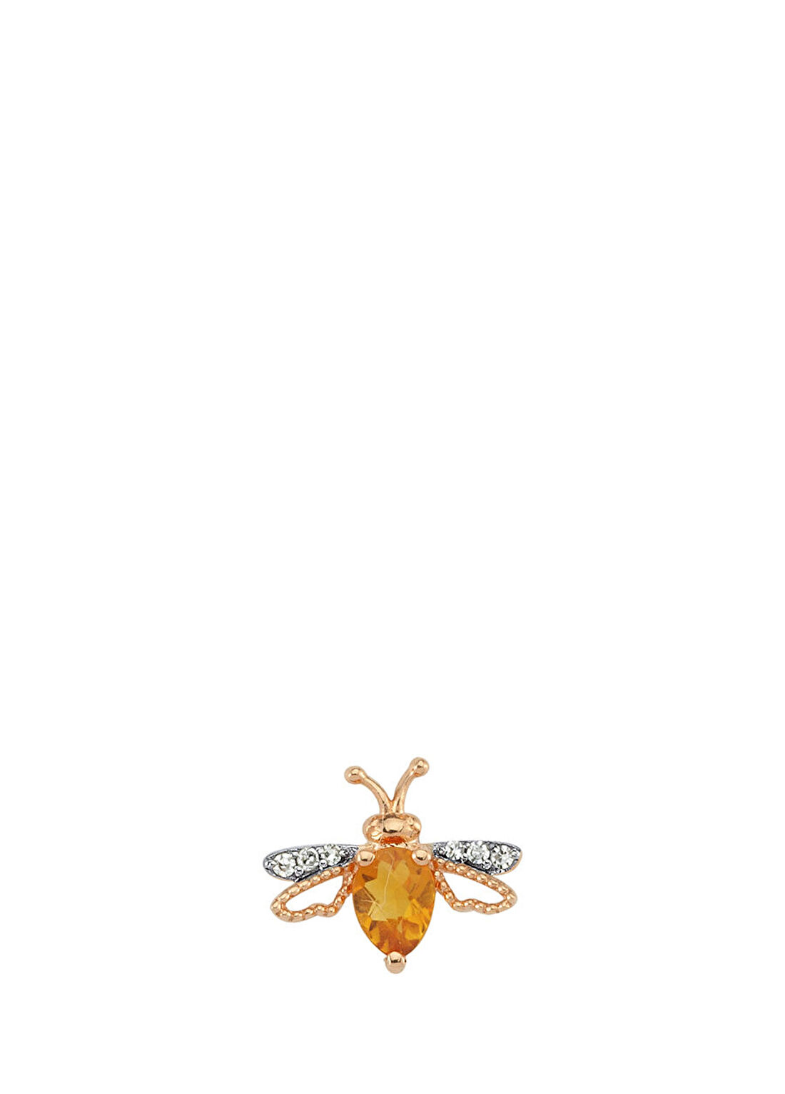 Bee Goddess Honey Renkli Taşlı Kadın Altın Tekli Küpe