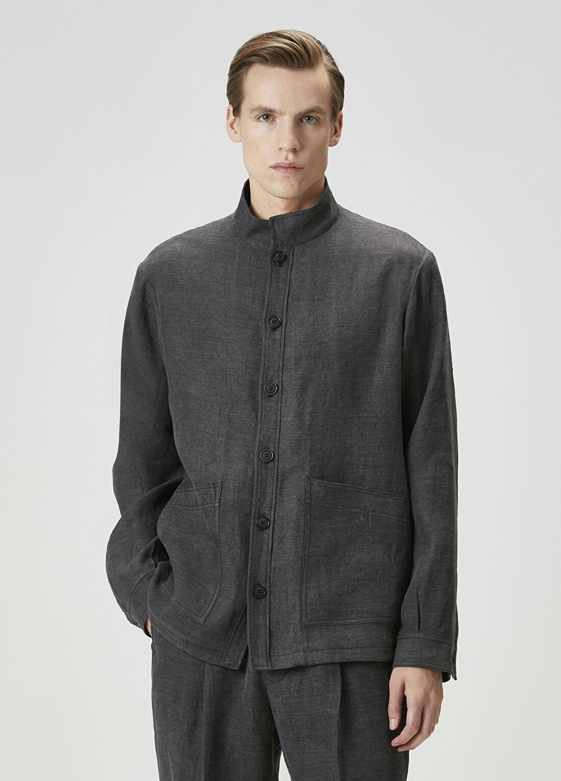 Giorgio Armani Antrasit Keten Ceket