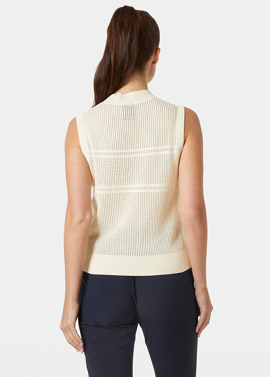 Helly Hansen W Salt Knit Bej V Yaka Kolsuz Kadın T-Shirt görsel 3