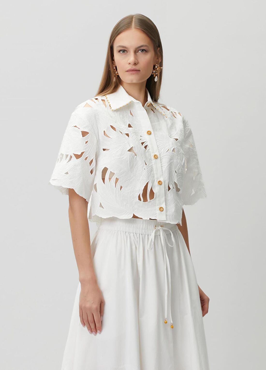 Zimmermann Mahon Ekru Midi Nakışlı Bluz görsel 3