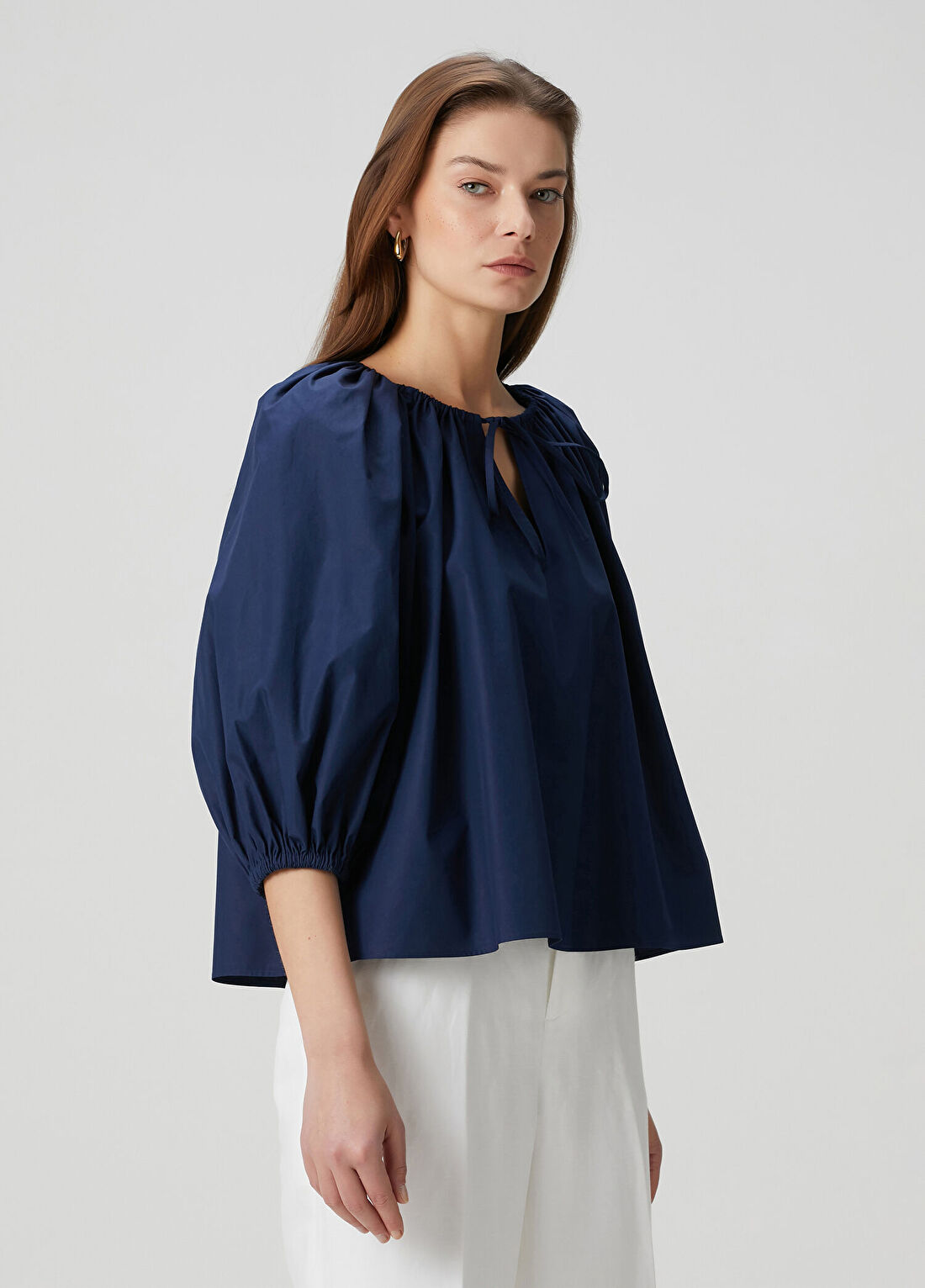 Polo Ralph Lauren Lacivert Bağcıklı Bluz görsel 3