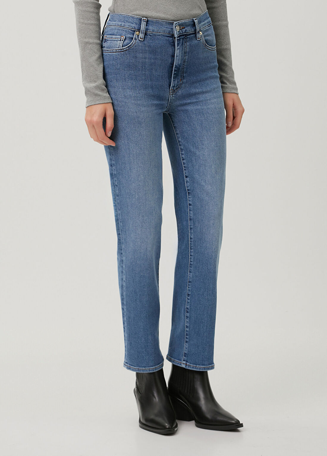 Frame Denim Le Sleek Straight Mavi Jean Pantolon görsel 3