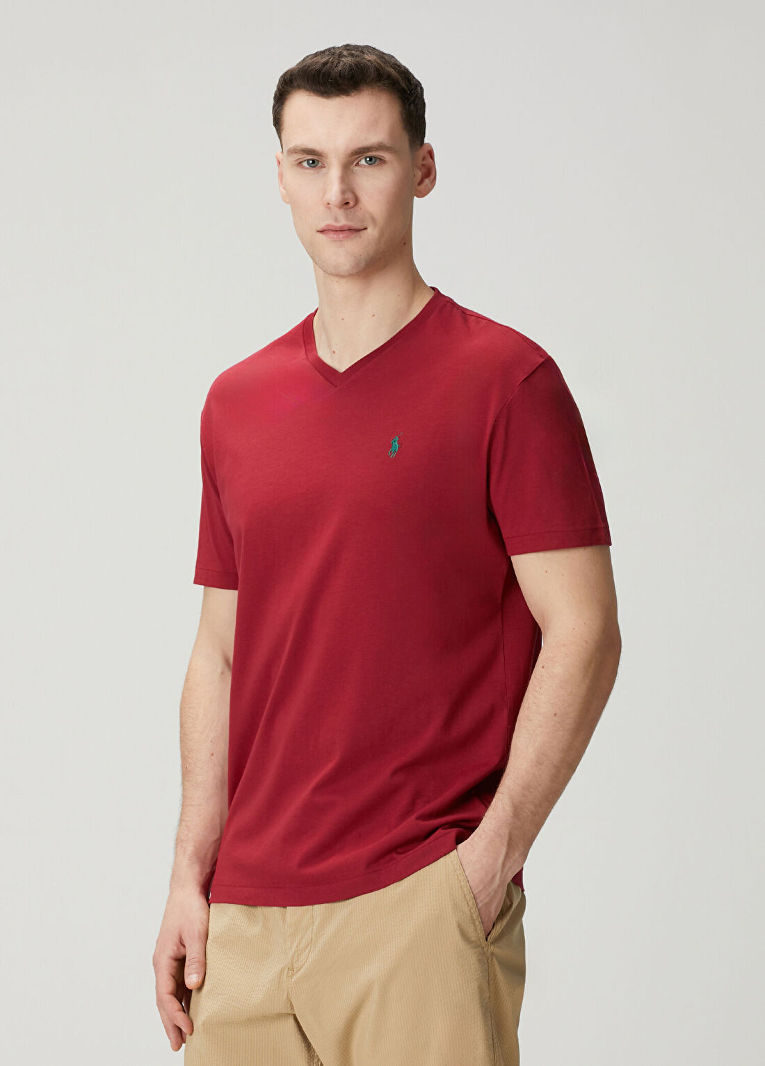 Polo Ralph Lauren Koyu Kırmızı Basic T-shirt görsel 3