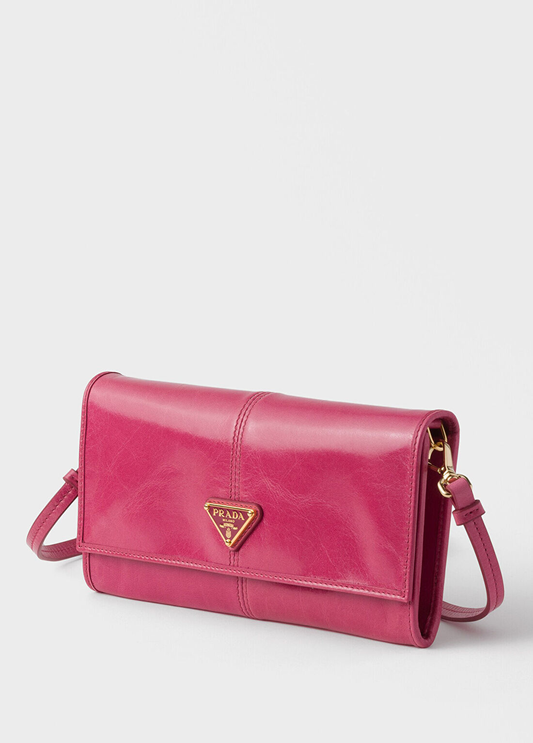 Prada Pembe Deri Omuz Askılı Kadın Cüzdan görsel 2