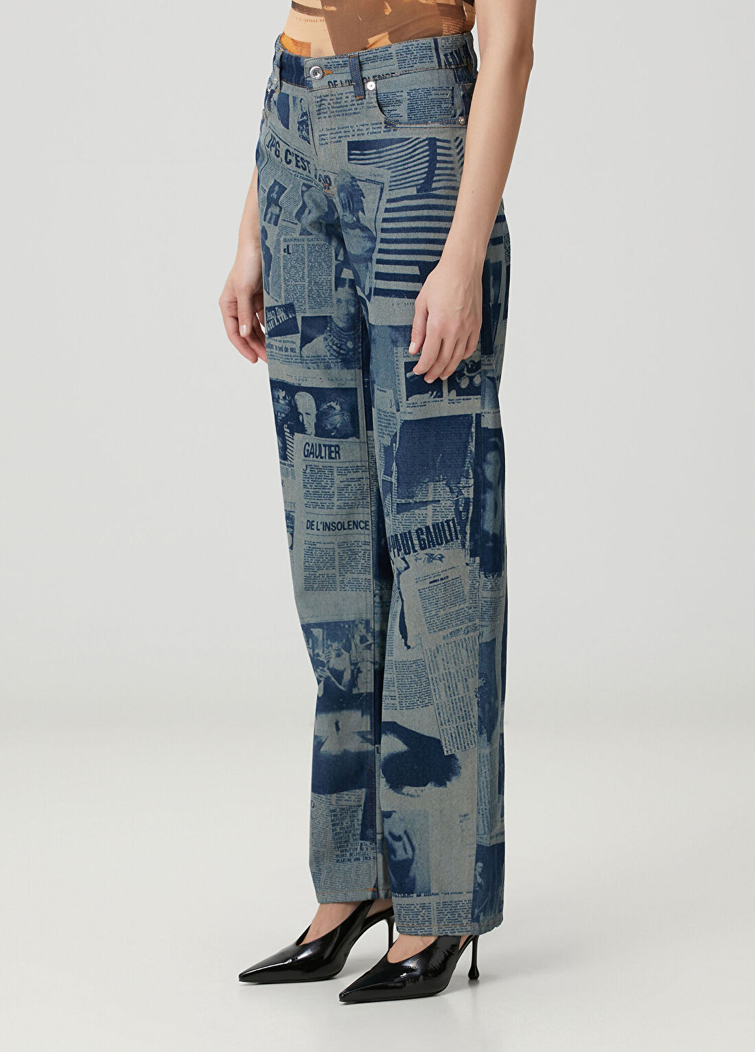 Jean Paul Gaultier Mavi Baskılı Jean Pantolon görsel 2