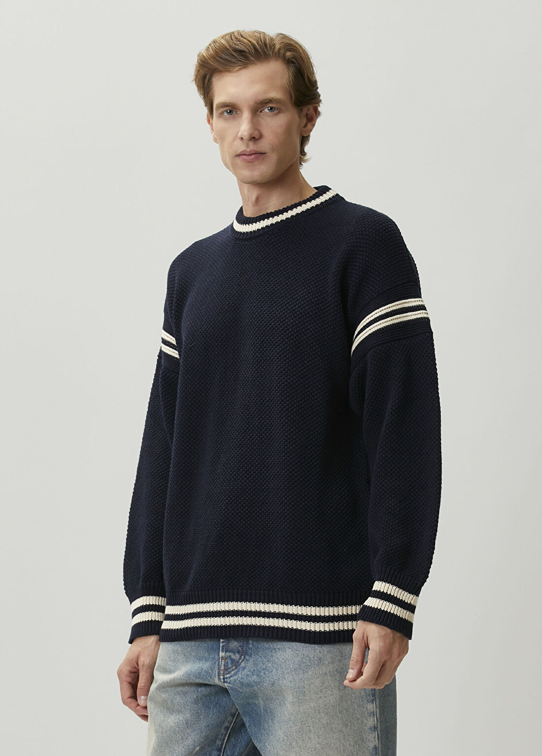 Golden Goose Lacivert Logo Patchli Kazak görsel 3