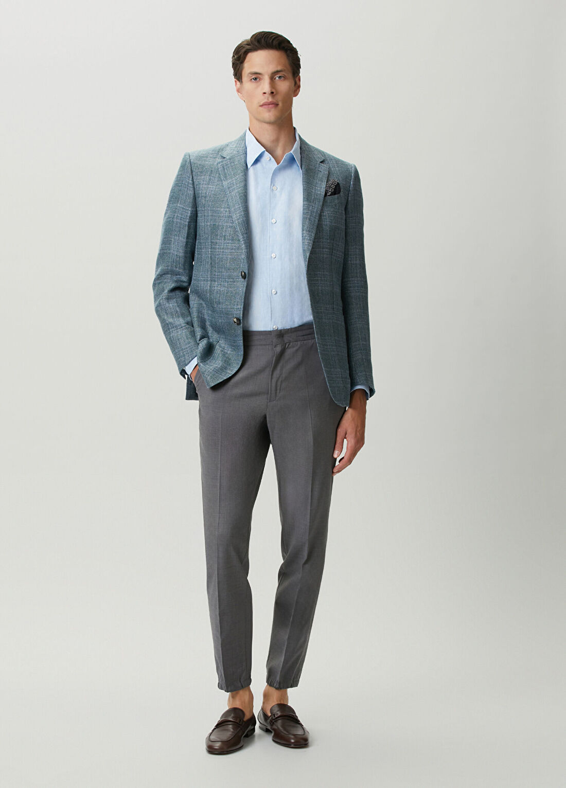 Zegna Koyu Gri Formal Yün Pantolon