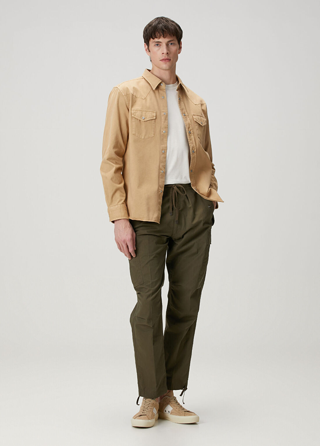 Tom Ford Haki Beli Kordonlu Kargo Pantolon