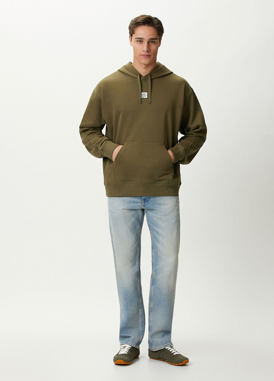 Balmain Haki Kapüşonlu Sweatshirt görsel 2